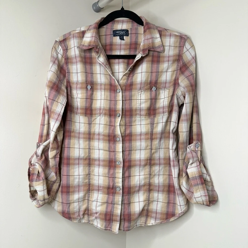 Silver Jeans Women’s Plaid Flannel Shirt | Soft Brushed Cotton Western Style - Picture 1 of 5